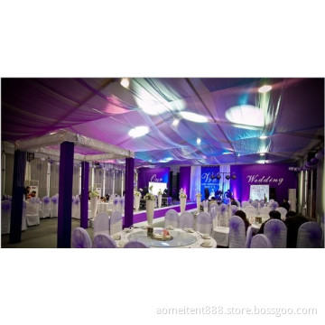 Clear Transparent Marquee Tent with Colorful Lights for Wedding